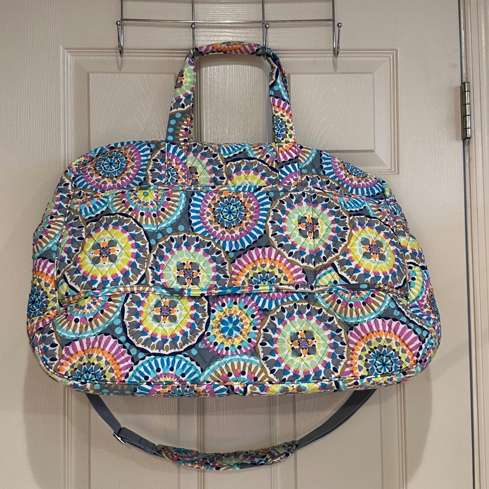 Vera Bradley Grand Weekender Bag Bohemian Blooms Quilted Cotton Travel Duffel